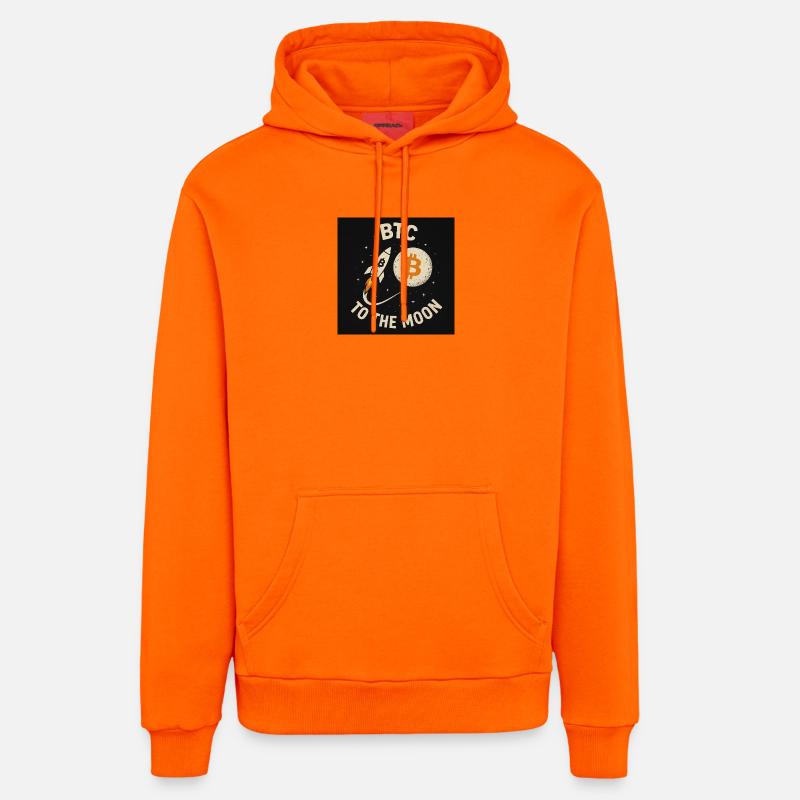 BTC vers la Lune - Sweat à capuche bio décontracté fabriqué en UE - SUNSET ORANGE