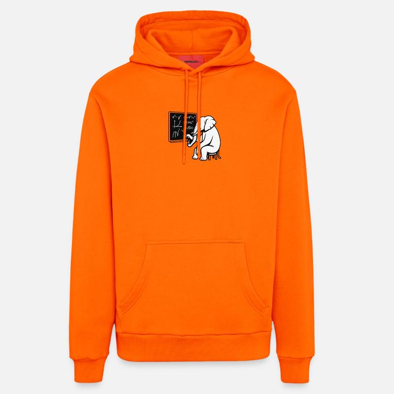 Professeur Éléphant - Sweat à capuche bio décontracté fabriqué en UE - SUNSET ORANGE