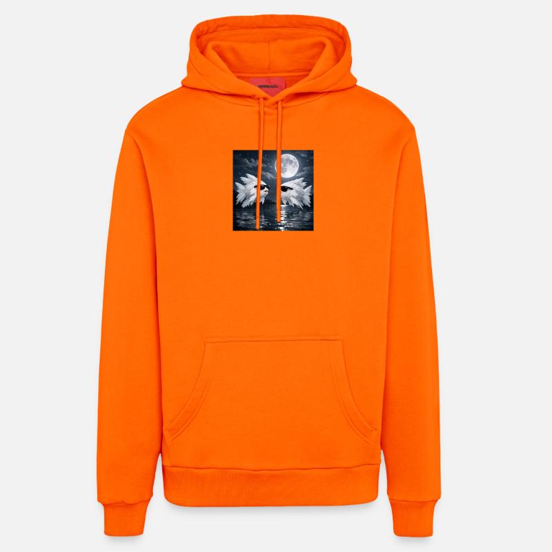 Poisson Plume - Sweat à capuche bio décontracté fabriqué en UE - SUNSET ORANGE