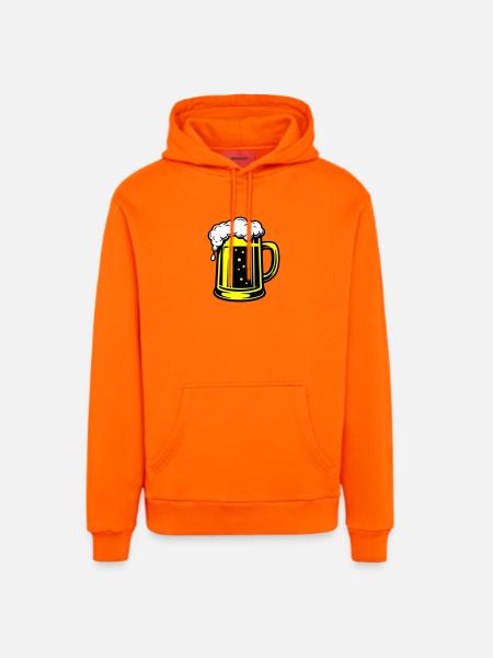 Beer Mug Symbol Beer - Organic Relaxed Hoodie Made in EU - SUNSET ORANGE