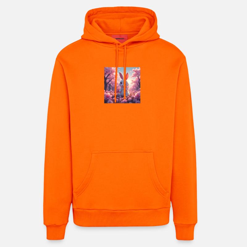 lapin de pâques - Sweat à capuche bio décontracté fabriqué en UE - SUNSET ORANGE