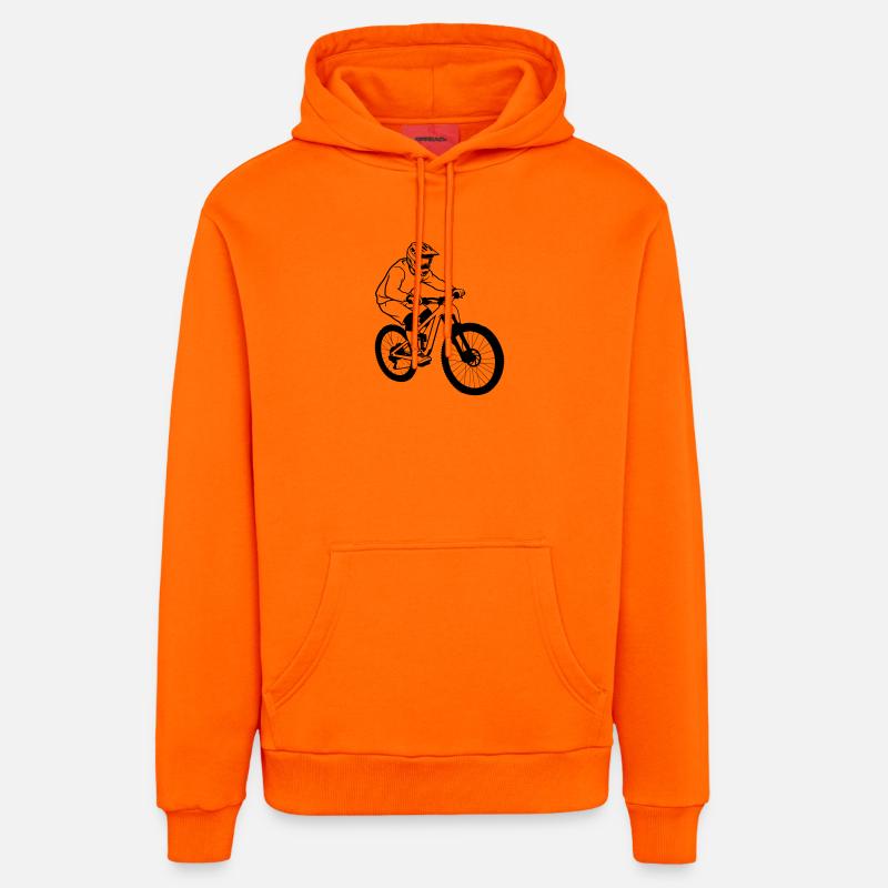 VTT de descente - Sweat à capuche bio décontracté fabriqué en UE - SUNSET ORANGE