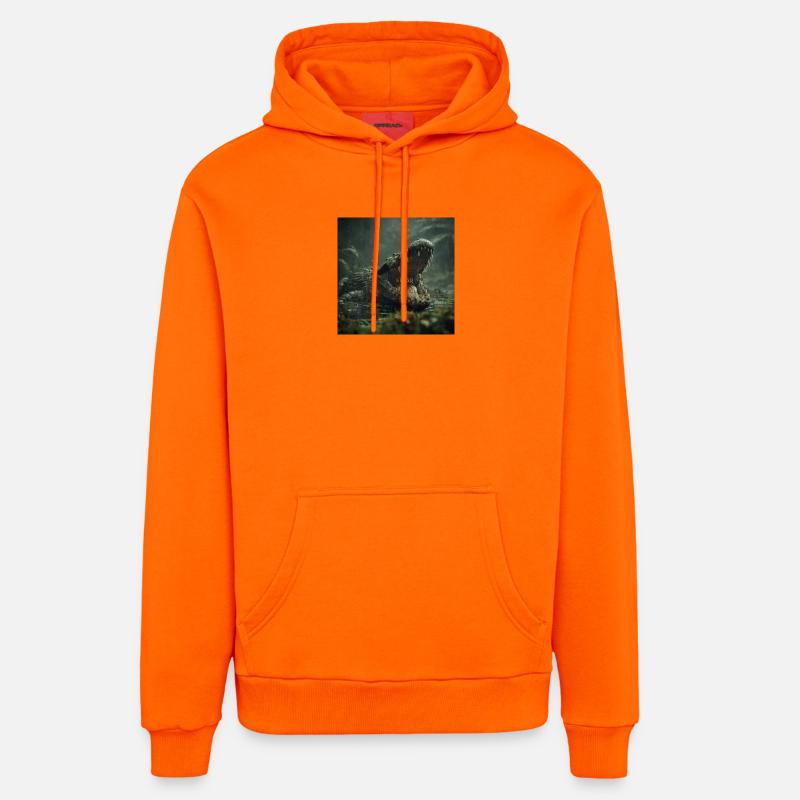 KRASS! Das wilde Krokodil - Organic Relaxed Hoodie Made in EU - SUNSET ORANGE