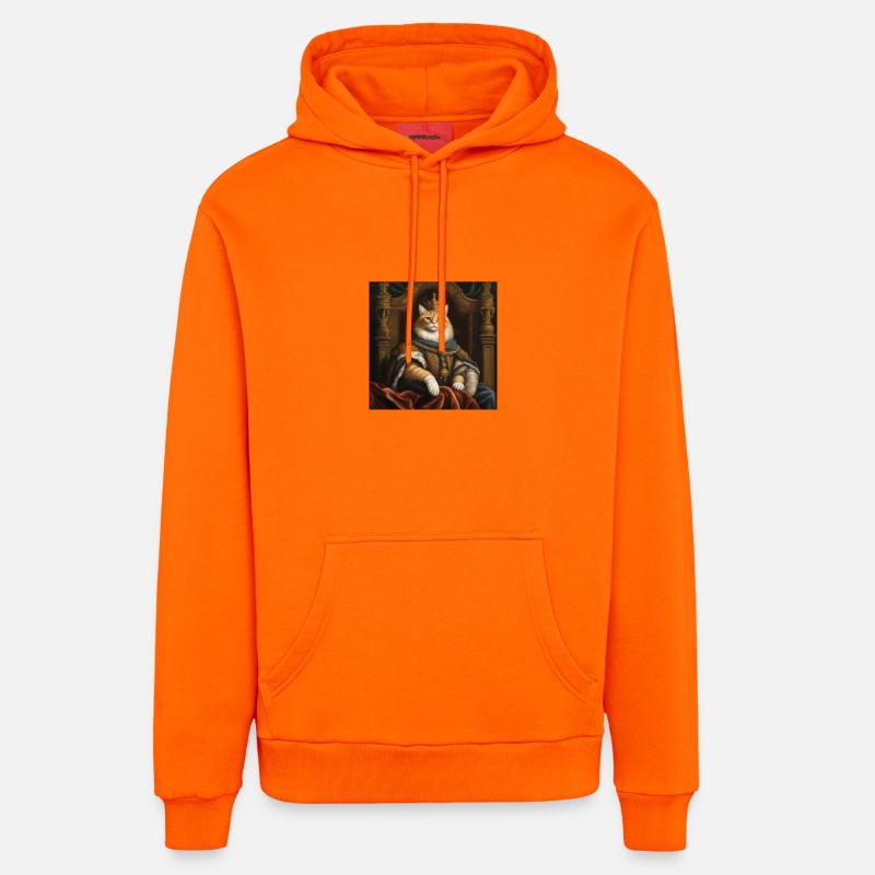 Le Roi des Chats - Sweat à capuche bio décontracté fabriqué en UE - SUNSET ORANGE