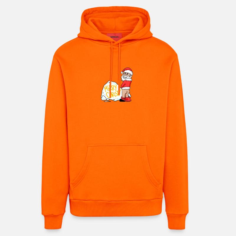 Père Noël Drôle - Sweat à capuche bio décontracté fabriqué en UE - SUNSET ORANGE
