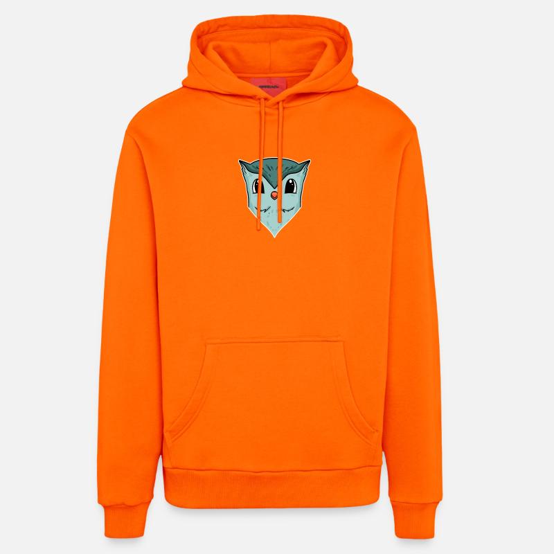 Hibou, Tête D’Animal, Tête D’Animal - Sweat à capuche bio décontracté fabriqué en UE - SUNSET ORANGE