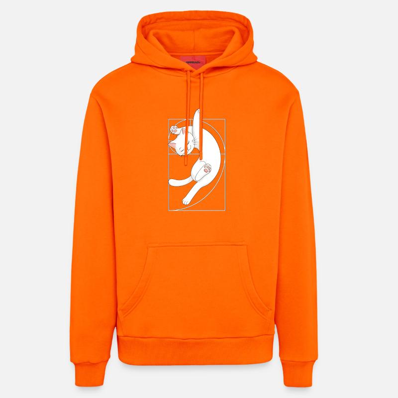 Chat en spirale de Fibonacci - Sweat à capuche bio décontracté fabriqué en UE - SUNSET ORANGE