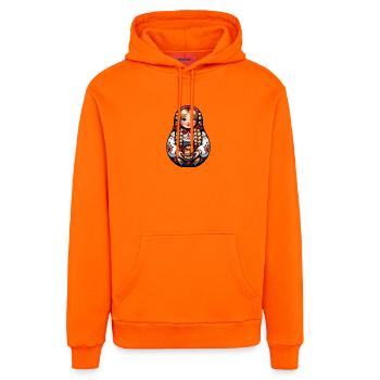 Matriochka en russe Matriochka Poupée Russe - Sweat à capuche bio décontracté fabriqué en UE - SUNSET ORANGE - Devant