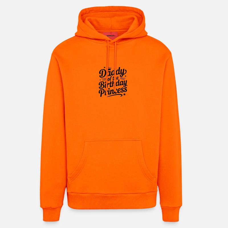 Papa de la princesse de l’anniversaire - Sweat à capuche bio décontracté fabriqué en UE - SUNSET ORANGE
