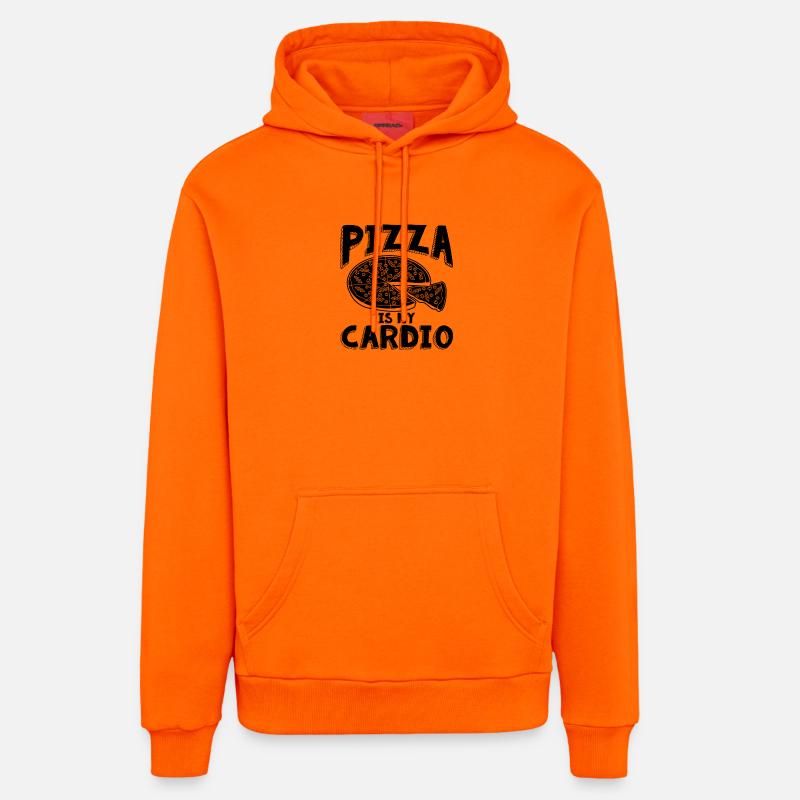 La pizza, c’est du cardio - Sweat à capuche bio décontracté fabriqué en UE - SUNSET ORANGE