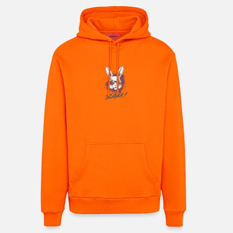 Cool Bunny BÄM Statement Statement Drôle - Sweat à capuche bio décontracté fabriqué en UE - SUNSET ORANGE