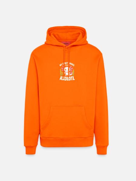 Axolotl Geisttier-Tee - Organic Relaxed Hoodie Made in EU - SUNSET ORANGE