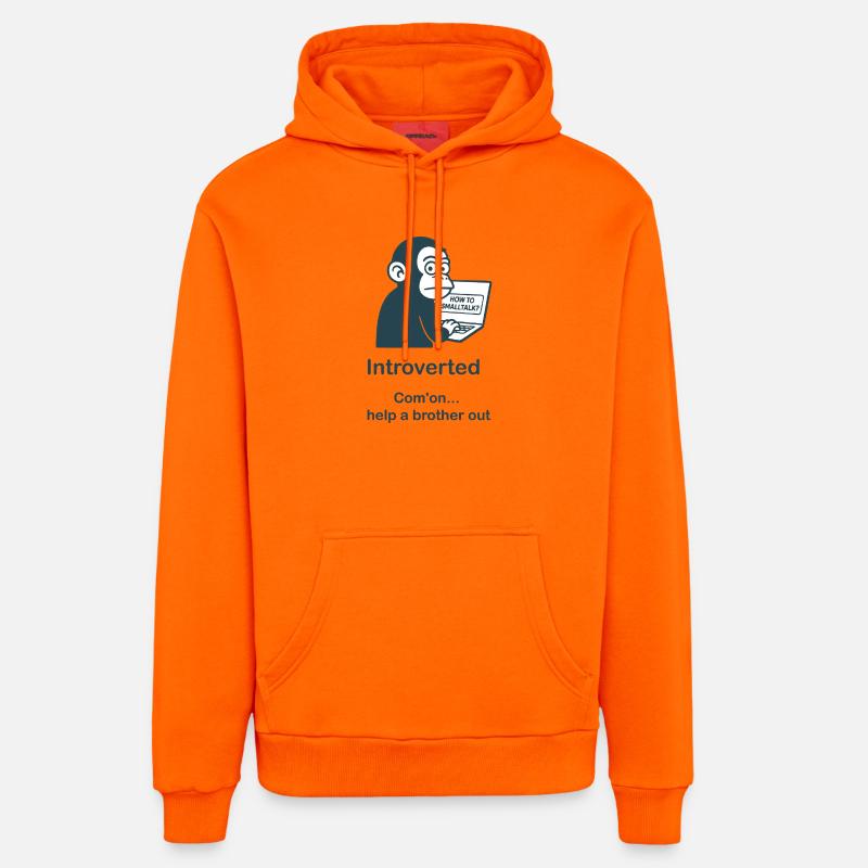 Introverti - À l’aide - Sweat à capuche bio décontracté fabriqué en UE - SUNSET ORANGE