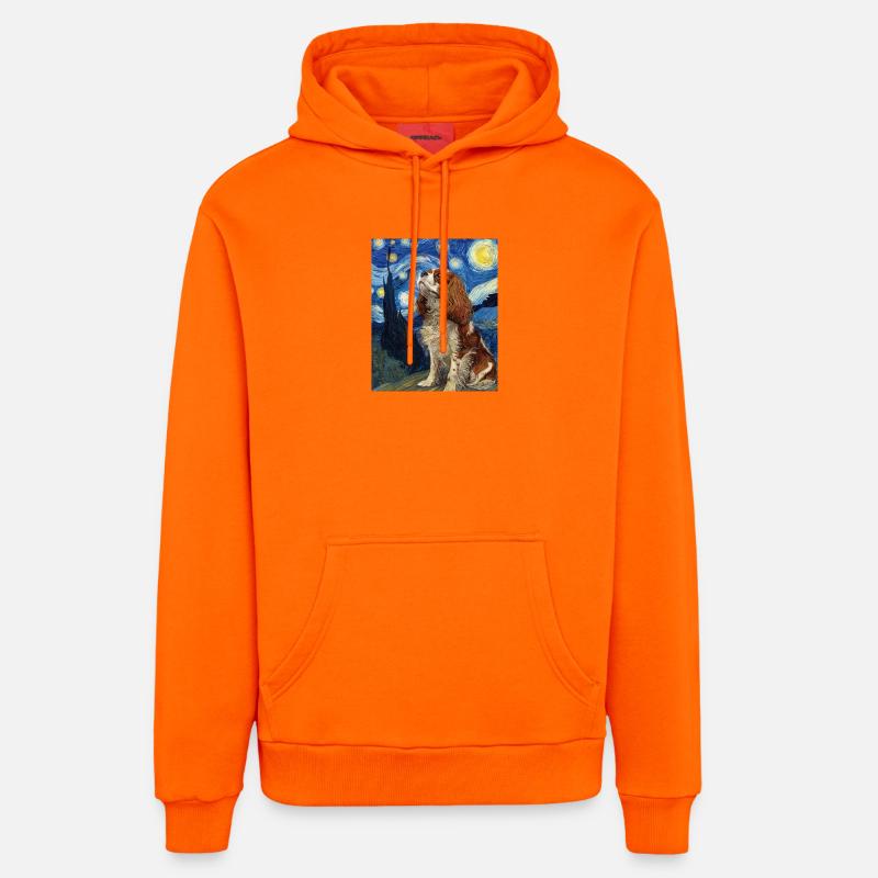 Cavalier King Charles Spaniel - Sweat à capuche bio décontracté fabriqué en UE - SUNSET ORANGE