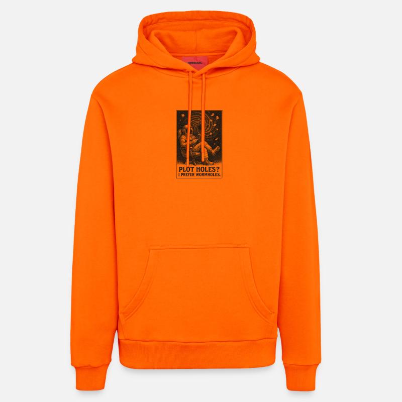 Plotlöcher? Lieber Wurmlöcher | Sci-Fi - Organic Relaxed Hoodie Made in EU - SUNSET ORANGE