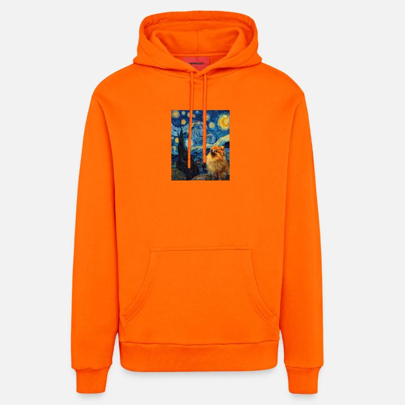 Zwergspitz Spitz Pomeranian - Sweat à capuche bio décontracté fabriqué en UE - SUNSET ORANGE