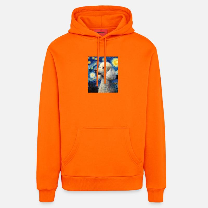 Caniche - Sweat à capuche bio décontracté fabriqué en UE - SUNSET ORANGE