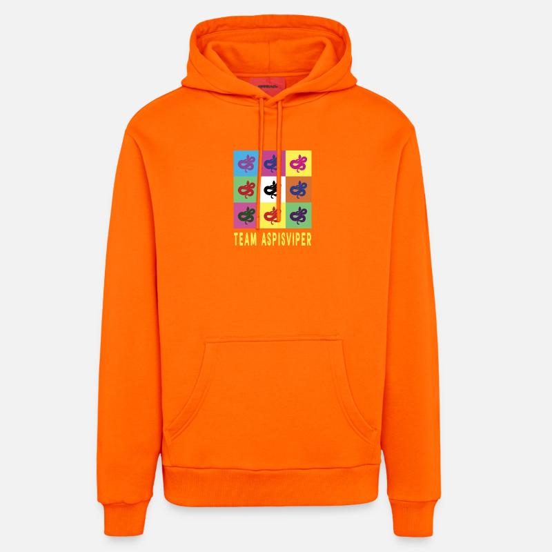 L'équipe Aspisviper - Sweat à capuche bio décontracté fabriqué en UE - SUNSET ORANGE