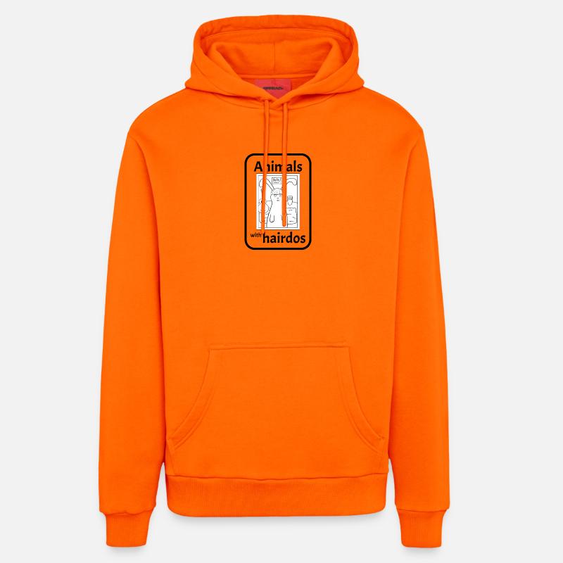 Lapin avec coiffure - Sweat à capuche bio décontracté fabriqué en UE - SUNSET ORANGE