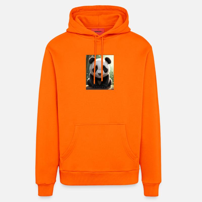 Conception Panda - Sweat à capuche bio décontracté fabriqué en UE - SUNSET ORANGE