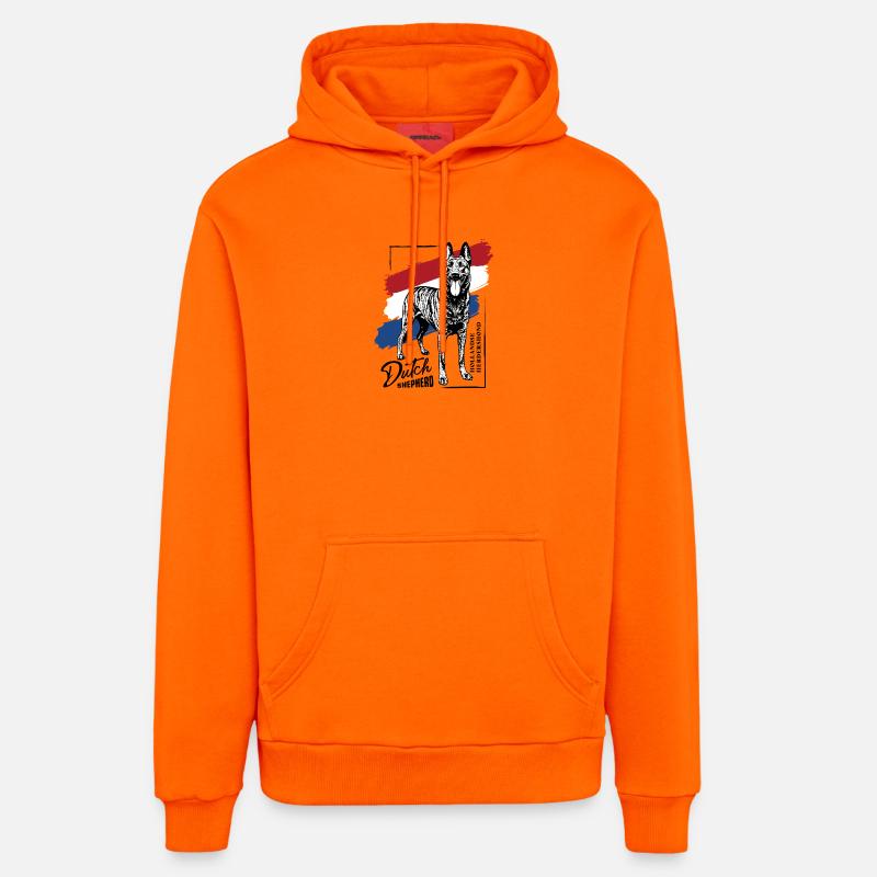 Berger hollandais - Dutchie - Sweat à capuche bio décontracté fabriqué en UE - SUNSET ORANGE