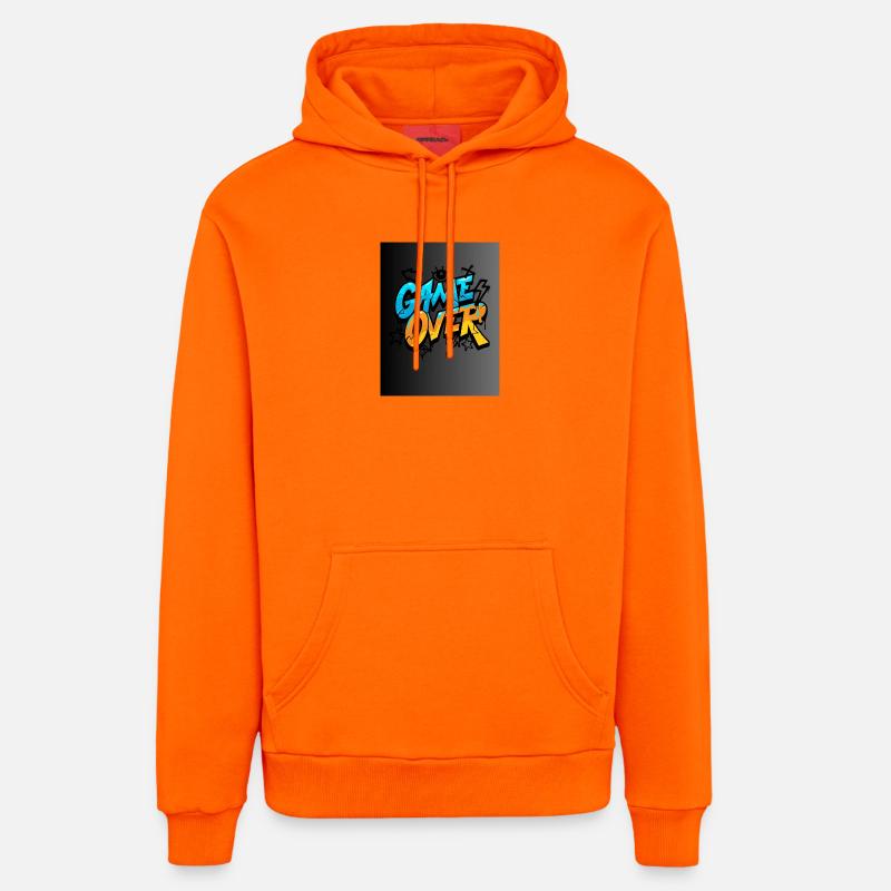 Graffiti Style Game Over Design - Sweat à capuche bio décontracté fabriqué en UE - SUNSET ORANGE
