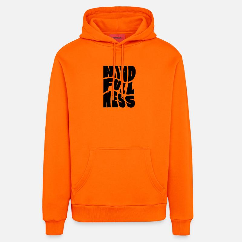 Conception de logo Mindfullness - Sweat à capuche bio décontracté fabriqué en UE - SUNSET ORANGE