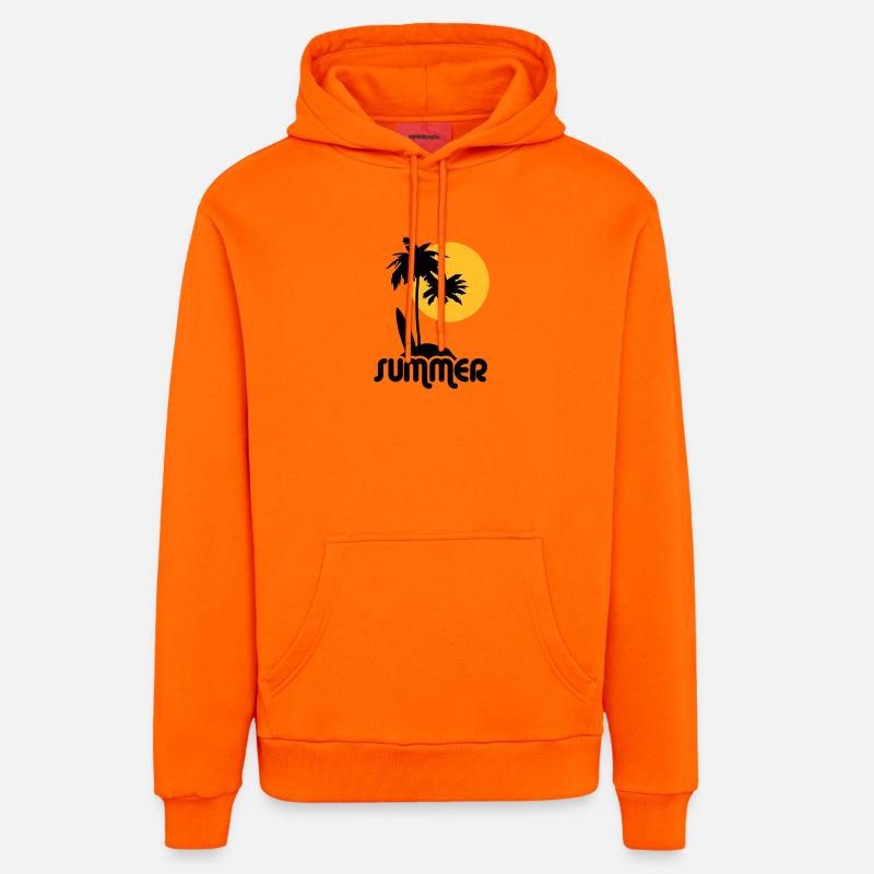 été - Sweat à capuche bio décontracté fabriqué en UE - SUNSET ORANGE