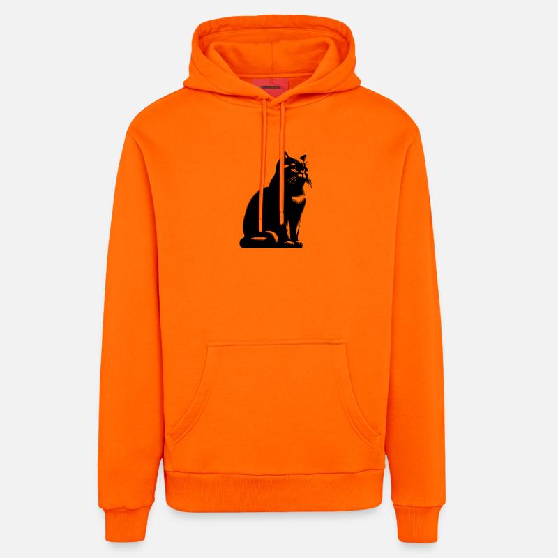 Chat British Shorthair - Sweat à capuche bio décontracté fabriqué en UE - SUNSET ORANGE