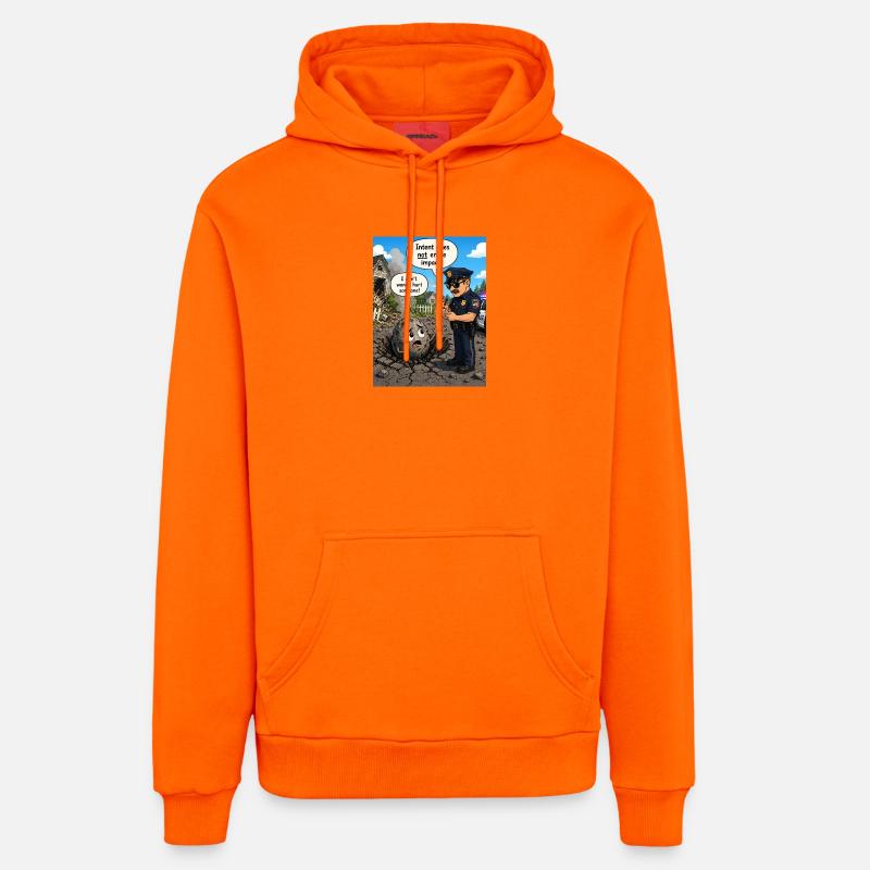L’intention n’annule pas l’effet - Sweat à capuche bio décontracté fabriqué en UE - SUNSET ORANGE