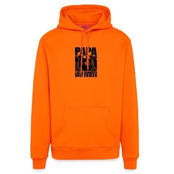 Papa Like A Grandpa Only Cooler Cool Bear - Organic Relaxed Hoodie Made in EU - SUNSET ORANGE - Front