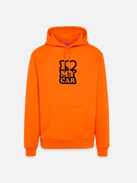 I love my car - Organic Relaxed Hoodie Made in EU - SUNSET ORANGE