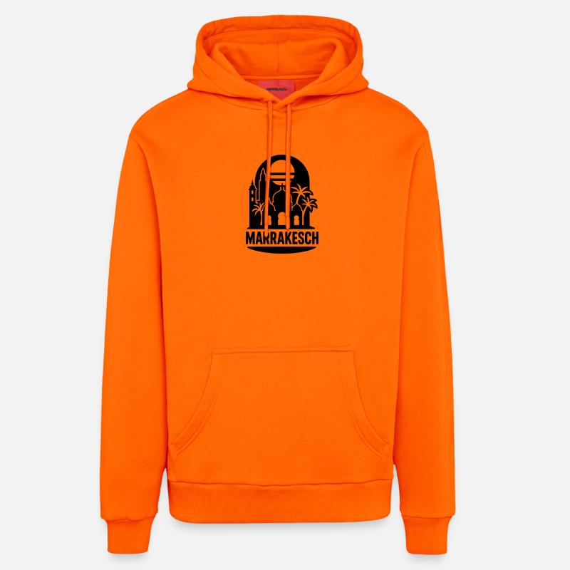 Marrakech Silhouette - Sweat à capuche bio décontracté fabriqué en UE - SUNSET ORANGE