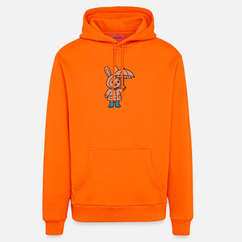 Petit parapluie de lapin mignon - Sweat à capuche bio décontracté fabriqué en UE - SUNSET ORANGE