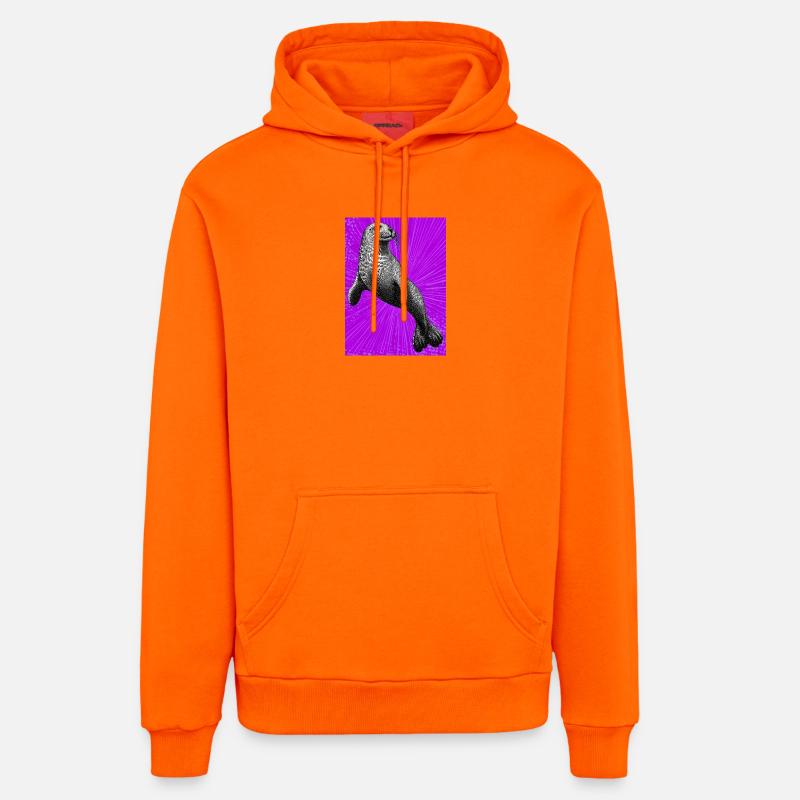 Phoque - Sweat à capuche bio décontracté fabriqué en UE - SUNSET ORANGE