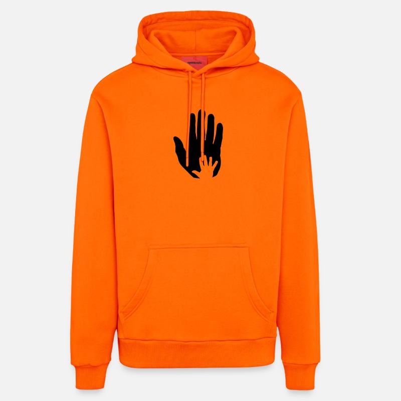 bébé main dans la main - Sweat à capuche bio décontracté fabriqué en UE - SUNSET ORANGE