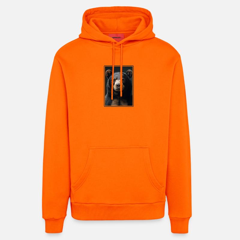Ours du Soleil Ours Malais - Sweat à capuche bio décontracté fabriqué en UE - SUNSET ORANGE