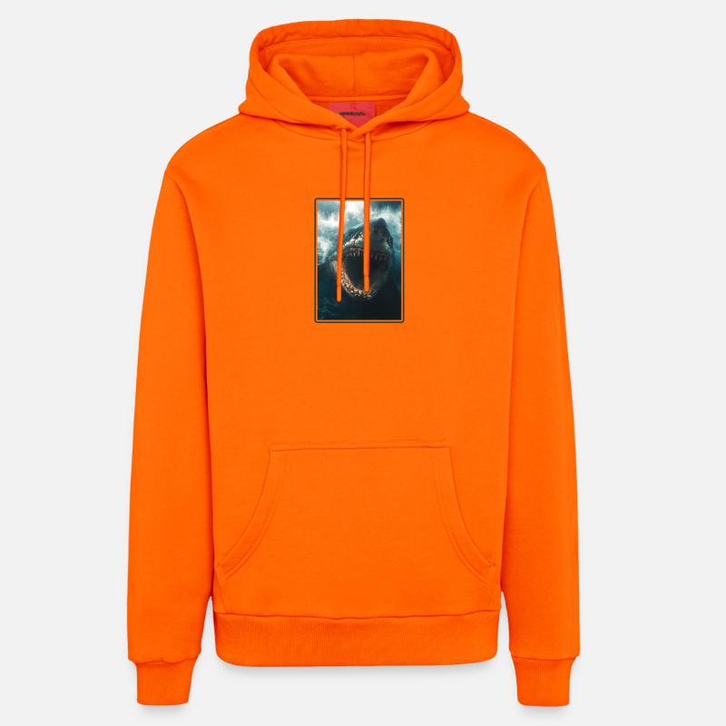 Requins Requin - Sweat à capuche bio décontracté fabriqué en UE - SUNSET ORANGE