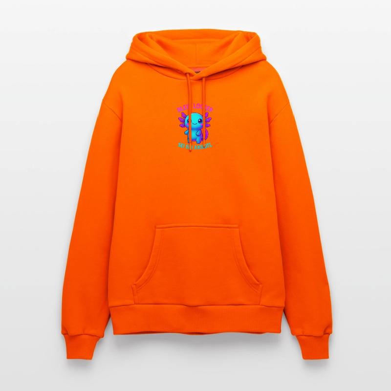 Bleib locker sei ein Axolotl | Neon Spruch Design Organic Relaxed Hoodie Made in EU
