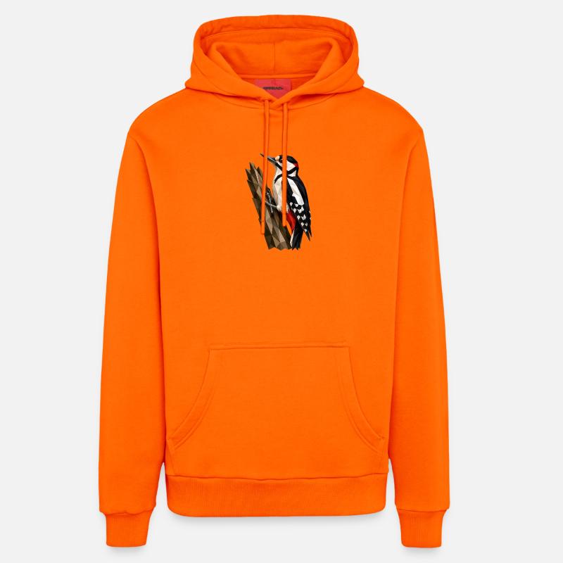 Pic polygonal - Sweat à capuche bio décontracté fabriqué en UE - SUNSET ORANGE