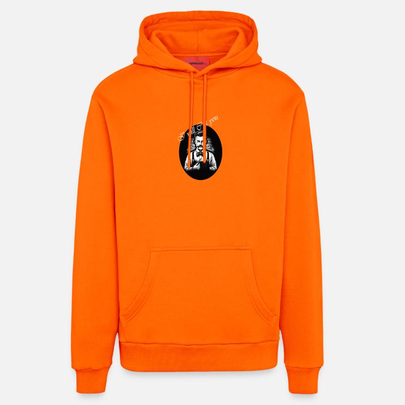 Barber_I vous coupera - Sweat à capuche bio décontracté fabriqué en UE - SUNSET ORANGE