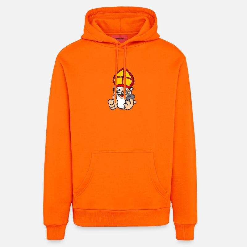 Sinterklaas avec smartphone - Sweat à capuche bio décontracté fabriqué en UE - SUNSET ORANGE
