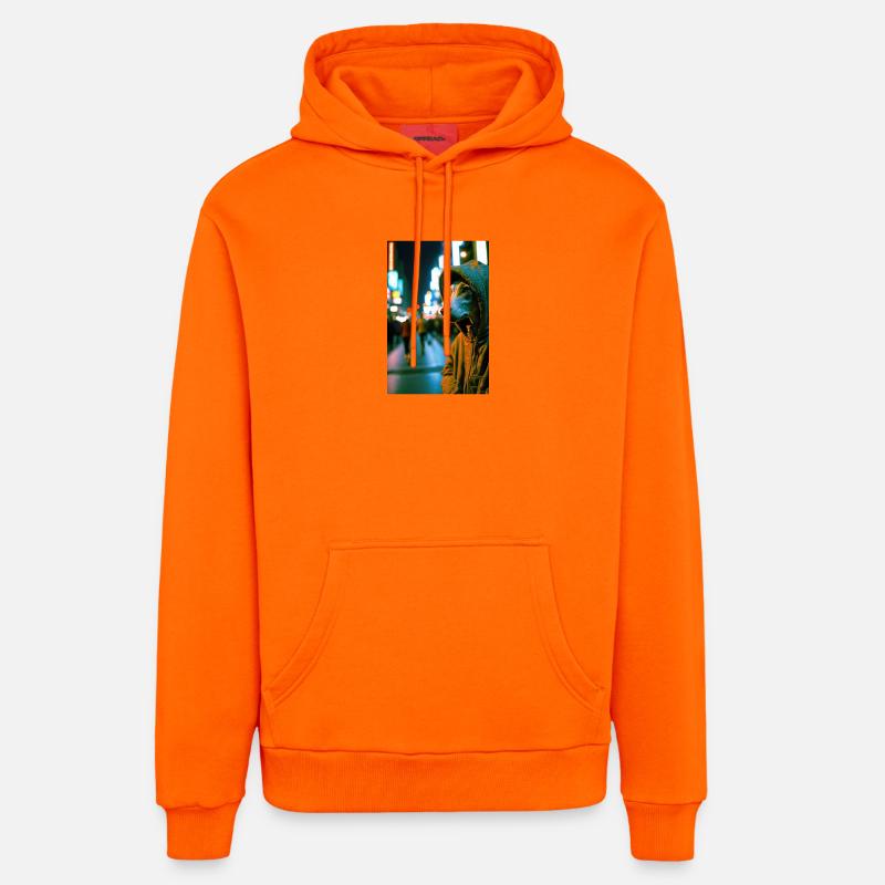 Cyrano dans la rue 01 - Sweat à capuche bio décontracté fabriqué en UE - SUNSET ORANGE