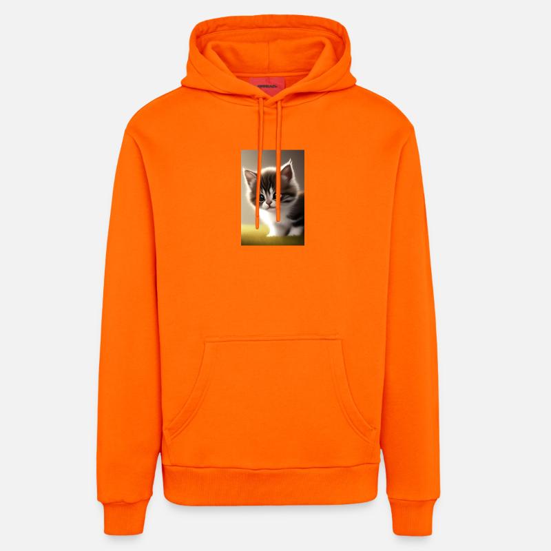 Bébé chat - Sweat à capuche bio décontracté fabriqué en UE - SUNSET ORANGE