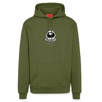Moon Guy 2 (Farbe veränderbar) - Organic Relaxed Hoodie Made in EU - MOSS GREEN - Vorne