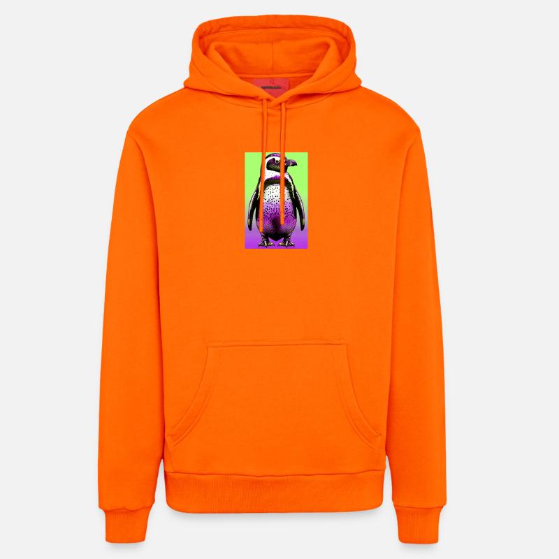 pingouin - Sweat à capuche bio décontracté fabriqué en UE - SUNSET ORANGE