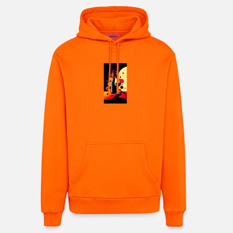 Vin 2 2 - Sweat à capuche bio décontracté fabriqué en UE - SUNSET ORANGE