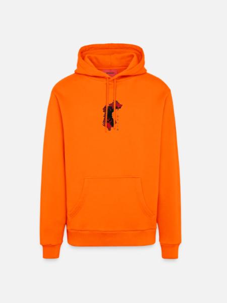 Albania - Organic Relaxed Hoodie Made in EU - SUNSET ORANGE