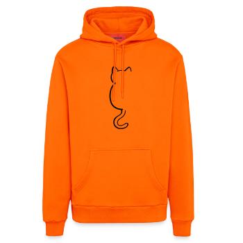 Katze Silouette - Organic Relaxed Hoodie Made in EU - SUNSET ORANGE - Vorne