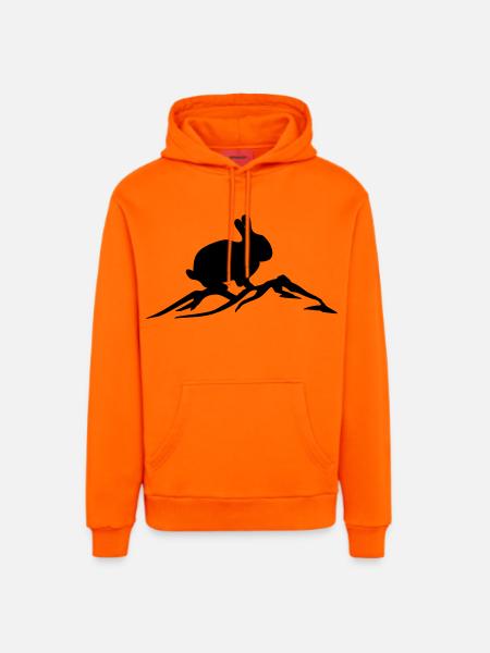 Bunny on mountain - Organic Relaxed Hoodie Made in EU - SUNSET ORANGE